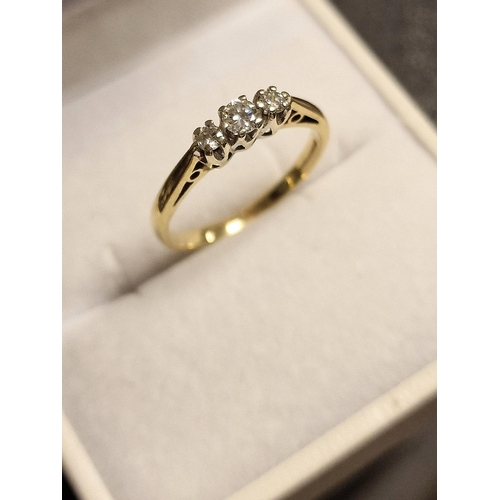 183 - 9ct Gold and Diamond (0.15ct) Engagement Ring, size L