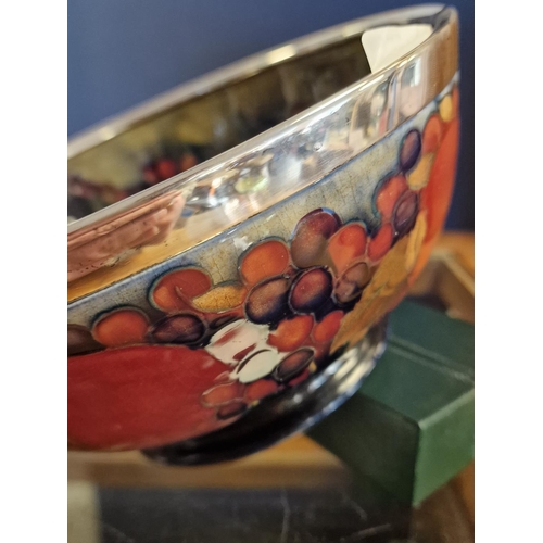 21 - 1940's Moorcroft Peaches & Berries Floral Bowl - 21cm diameter by 10cm high