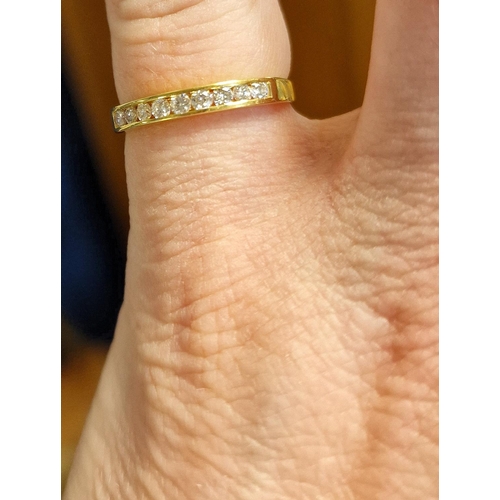 219 - 18ct Gold and Diamond Half Eternity Ring, size M