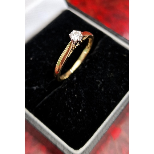 219j - 18ct Gold Diamond Solitaire - 2.5g, size L