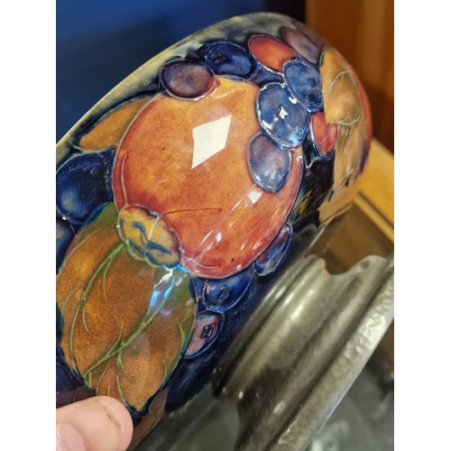 22 - 1940's Moorcroft Peaches & Berries Bowl w/ a Tudric Liberty of London Base - 22.5cm diameter by 9.5c... 