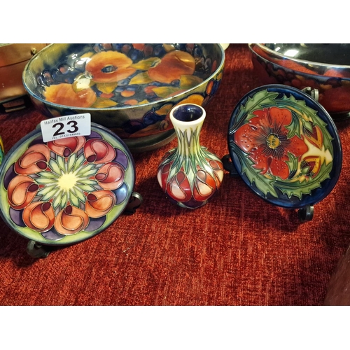 23 - Set of Three Moorcroft Floral Pieces