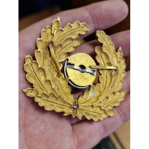 262 - German WWII Metal Kriegsmarine Wreath and Cockade Officer Cap Badge