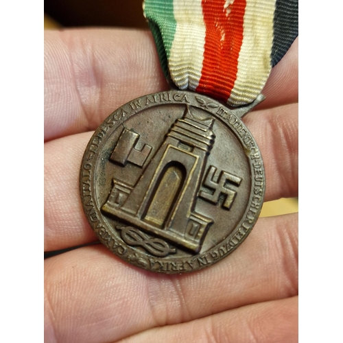 263 - 1942 Lorioli Milano Italo-German Campaign in Africa Medal - makers marks inside rim