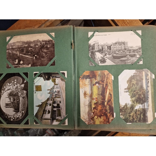 37 - Very Good Postcard Album, inc many Topographical, WWII/Soldier Regiment and also White Star Line exa... 