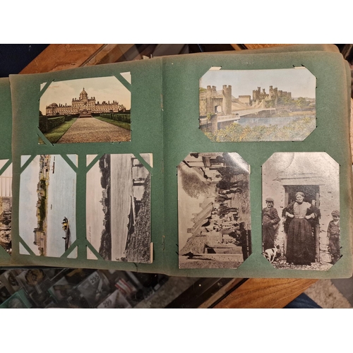 37 - Very Good Postcard Album, inc many Topographical, WWII/Soldier Regiment and also White Star Line exa... 