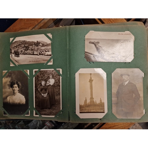 37 - Very Good Postcard Album, inc many Topographical, WWII/Soldier Regiment and also White Star Line exa... 