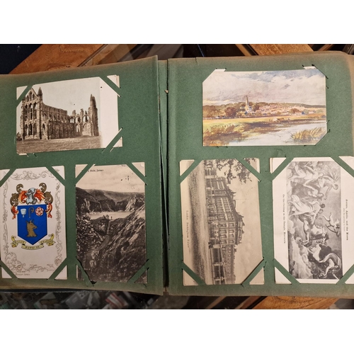 37 - Very Good Postcard Album, inc many Topographical, WWII/Soldier Regiment and also White Star Line exa... 