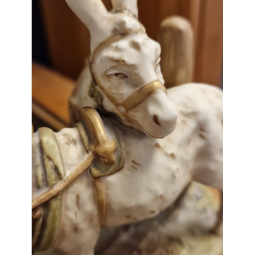 47 - Pair of Royal Dux Porcelain Donkey Figures