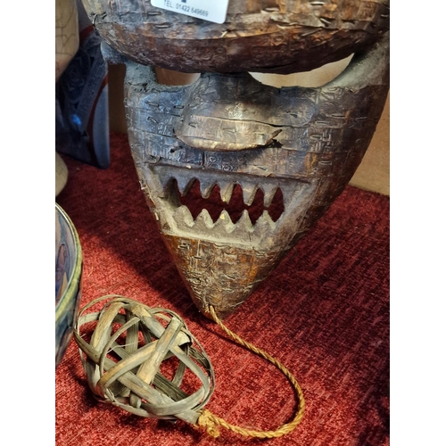 7 - African Salampasu (Congo-Angola) Tribal Warrior Mask - 36cm high