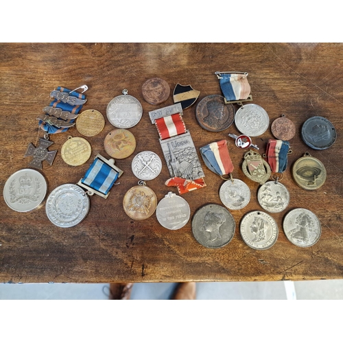 70b - Collection of Various Antique Medals and Commemorative Coins