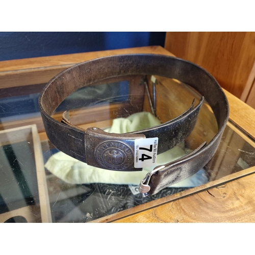 74 - German WWII Officer's Belt w/1938 Richard Ehrhardt Passneck mark, as well as 1941 Julius Kremp Luden... 