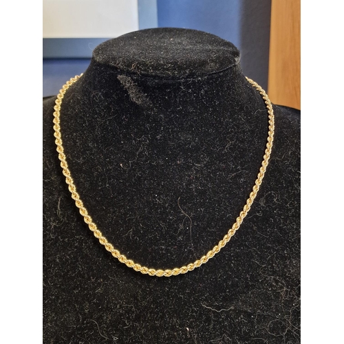 155a - 9ct Gold Rope Necklace, 7.9g