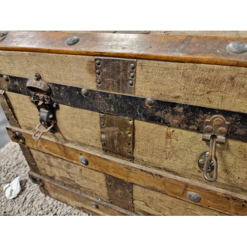 241b - Antique Shipping Barrel Trunk