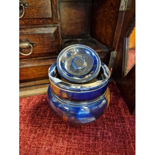 8 - Vintage Glass Fronted Oak Smokers Cabinet