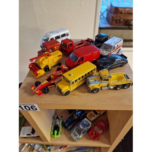 106 - Collection of 22 diecast airplanes and approx 45 mostly diecast vehicles (incl. Matchbox, Corgi)