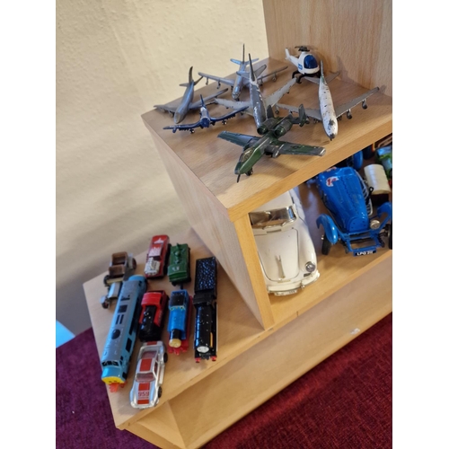 106 - Collection of 22 diecast airplanes and approx 45 mostly diecast vehicles (incl. Matchbox, Corgi)