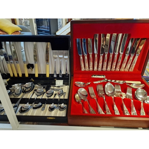 241c - Collection of Cutlery Sets inc Plated + Stainless - Placeplates Kings Pattern and Viners etc