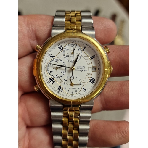 200 - Collection of Various Wrist Watches inc Zenith, Seiko 7T32 Chronograph, Rotary, and others