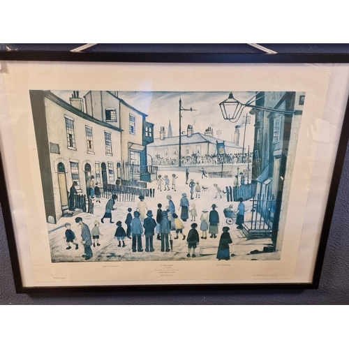 10a - LS Lowry (1887-1976) Industrial Street Scene Framed Print - 83x63cm