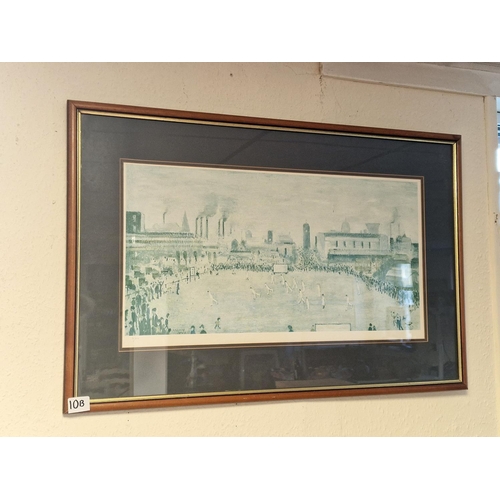 10b - LS Lowry (1887-1976) Limited Edition 91/350 Lancashire Cricket Ground Framed Print w/Artists Proof -... 