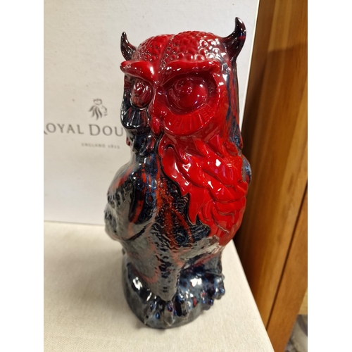 37a - Limited Edition Boxed Royal Doulton Prestige Flambe Owl - Burslem Artwares