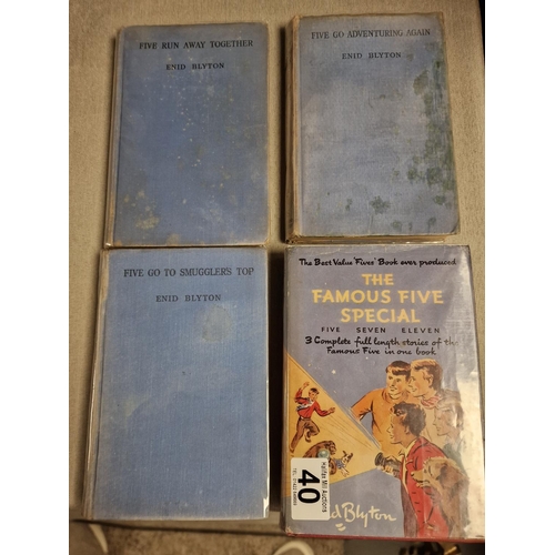 40 - Quartet of First Edition Enid Blyton Famous Five Books inc The Famous Five Special, Five Go to Smugg... 