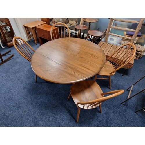 68c - Ercol Blonde Dining Set - Drop Leaf Table & Four Chairs