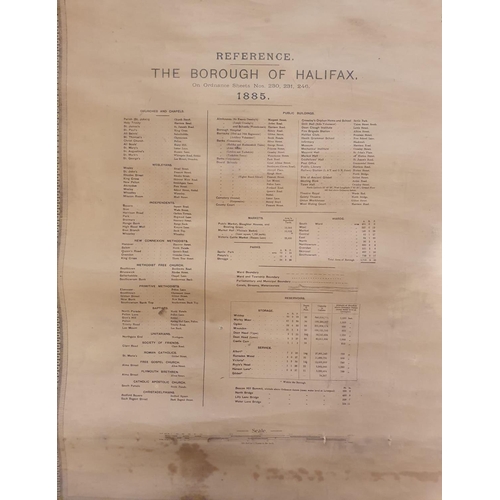 68d - Pair of Very Large Leather Backed Antique 19th Century Halifax Maps inc Ordnance