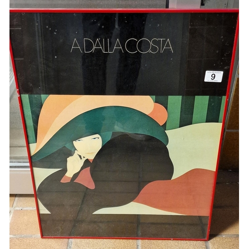 9 - Vintage Amleto Dalla Costa Fashion Print, signed 1980 - 49x65cm