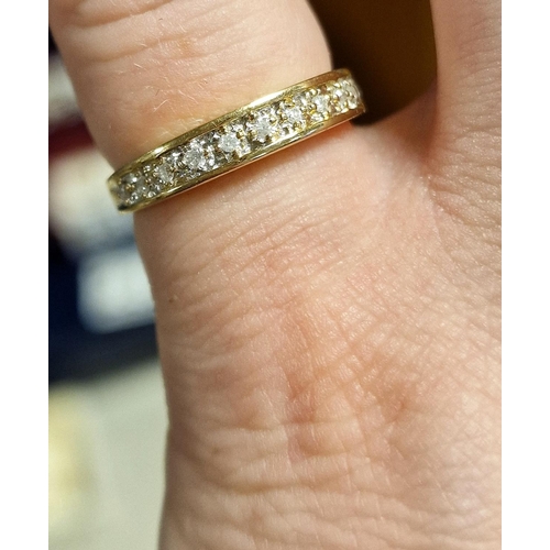 227 - 9ct Gold & Diamond Half Eternity Ring, size M