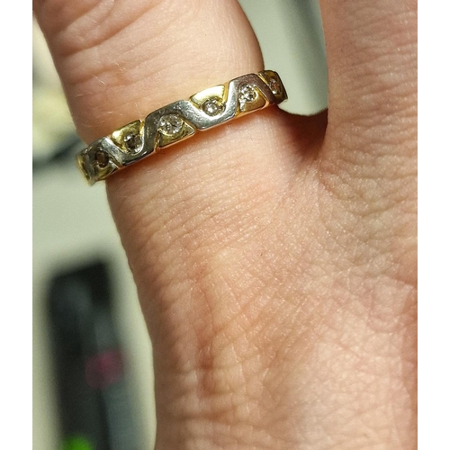 235 - 9ct White and Yellow Gold Eternity Ring, 2.6g, size M