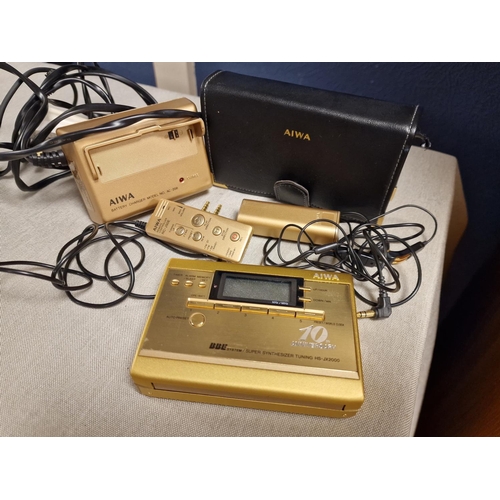 133i - Aiwa HS-JX2000 Gold Personal Cassette Player Walkman Stereo 10th Anniversary inc all Accessories