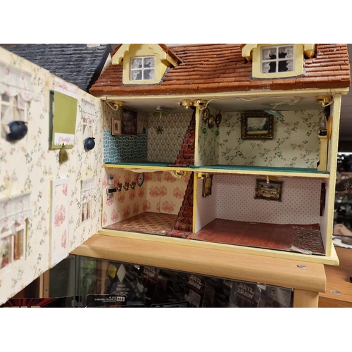 157a - Pair of Part-Furnished Vintage Small Dolls Houses