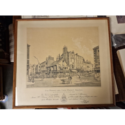 68r - Collection of Antique Framed 12 JR Smith Halifax Buildings and Scenes Prints