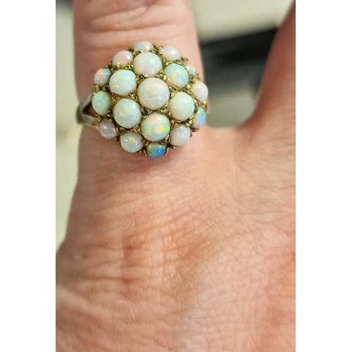 269 - 9ct Gold & Opal Cluster Ring, size M, 3.3g