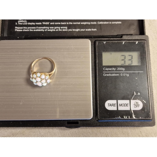 269 - 9ct Gold & Opal Cluster Ring, size M, 3.3g