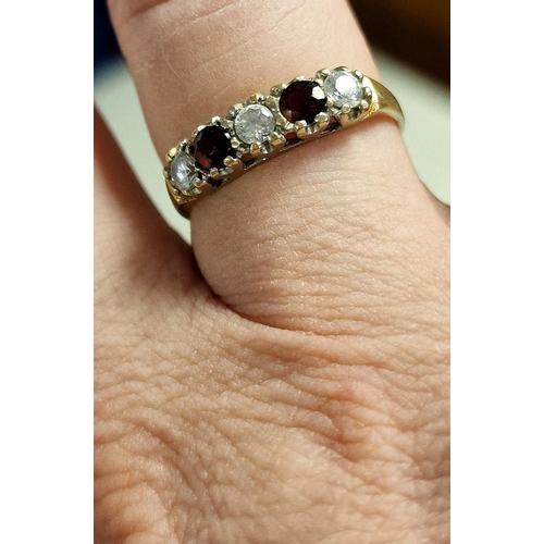 273 - 9ct Gold & Garnet Eternity Ring, size P+0.5, 2.05g