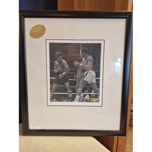 10a - Framed and Signed Muhammad Ali and Spinks Boxing Photograph with Certificate - Sporting Interest, 38... 