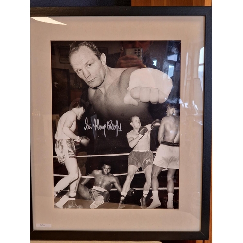 10b - Framed and Signed Henry Cooper Boxing Photograph with Certificate - Sporting Interest, frame 54cm x ... 