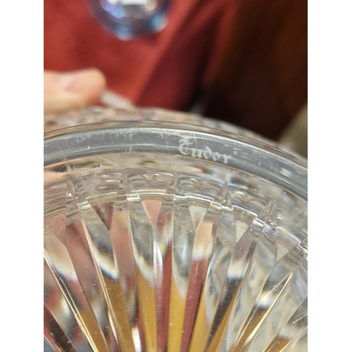 11 - Vintage Cut Glass/Crystal Bowl, marked Tudor to base - 25cm diameter