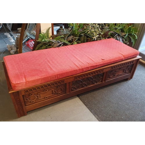 111b - Very Large Oak Storage Bench w/seat