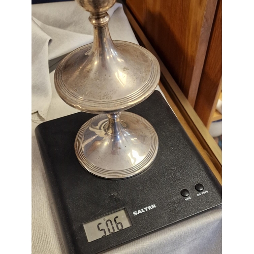 128 - Pair of Small Hallmarked Silver Candlesticks