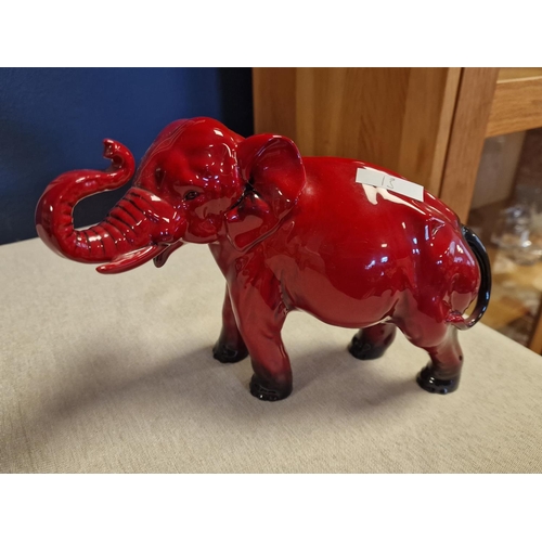 13 - Royal Doulton Flambe Red Elephant Figure - 16.5cm tall