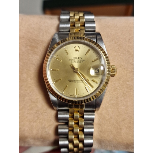 130 - Boxed Rolex Oyster Datejust Wrist Watch in Working Order - w/ all paperwork, service guarantee and r... 