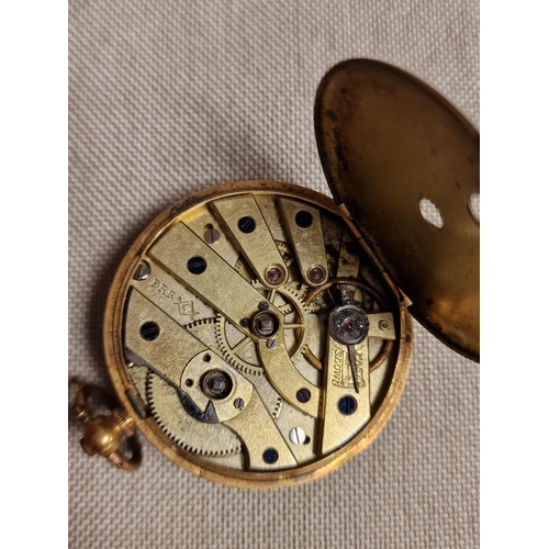 135 - Antique Continental 18ct Gold F Robert Stauffer Schaux-de-Fonds Pocket Watch - 41.5g