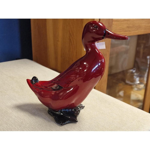 14 - Royal Doulton Flambe Red Duck Figure - 16cm tall