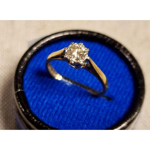 151 - Vintage 18ct Gold and Diamond Engagement Ring - approx 0.3ct stone, size J+0.5, 2.3g