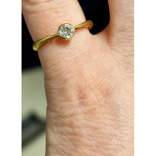 153 - Vintage 18ct Gold and Diamond Engagement Ring - size N+0.5