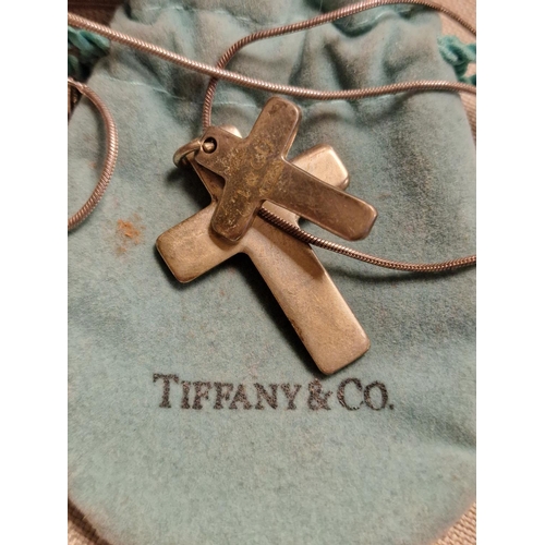 158 - Silver 925 Crucifix Chain inc Tiffany & Co Silver Crucifix - 13.2g